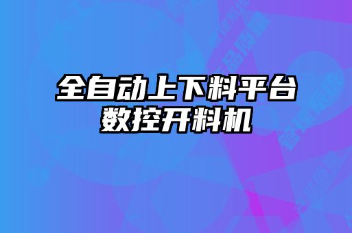 全自动上下料平台数控开料机