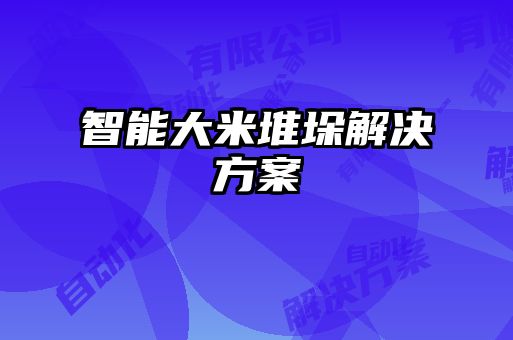 智能大米堆垛解决方案