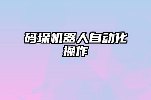 码垛机器人自动化操作