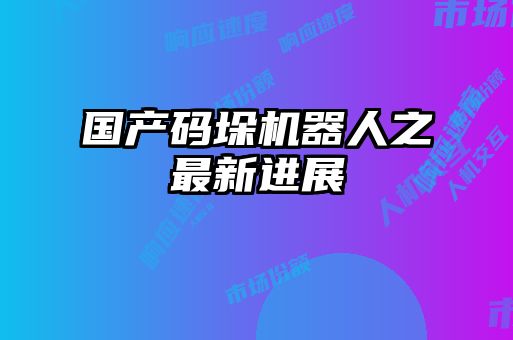 国产码垛机器人之最新进展