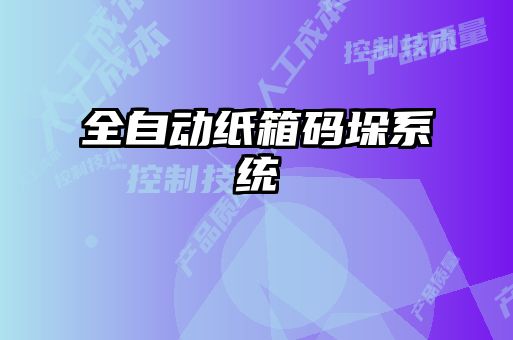 全自动纸箱码垛系统