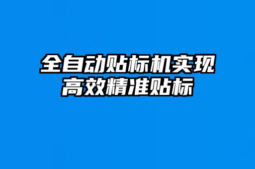 全自动贴标机实现高效精准贴标