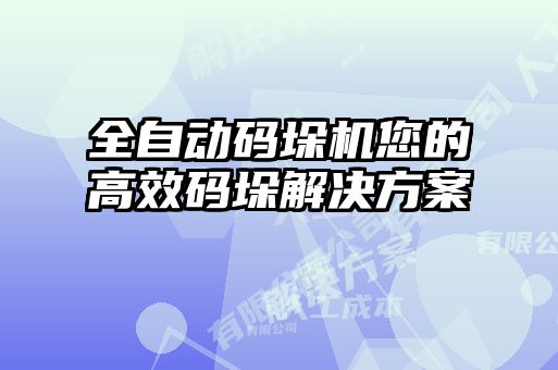 全自动码垛机您的高效码垛解决方案