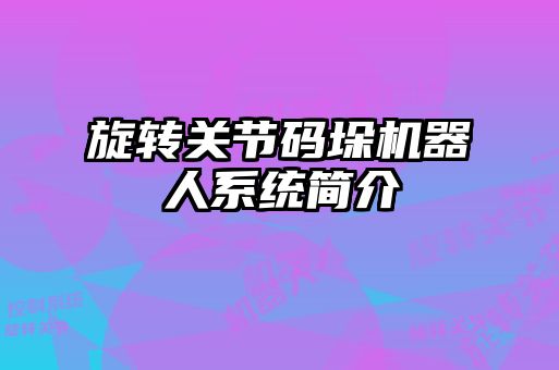 旋转关节码垛机器人系统简介