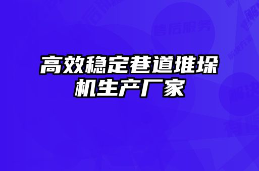 高效稳定巷道堆垛机生产厂家
