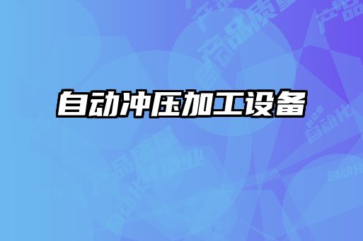 自动冲压加工设备