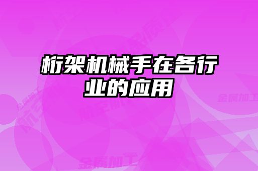 桁架机械手在各行业的应用