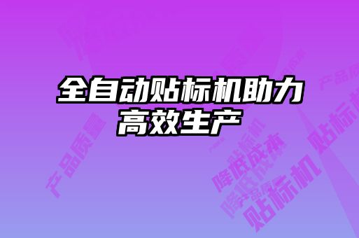 全自动贴标机助力高效生产