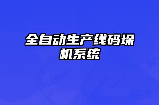 全自动生产线码垛机系统