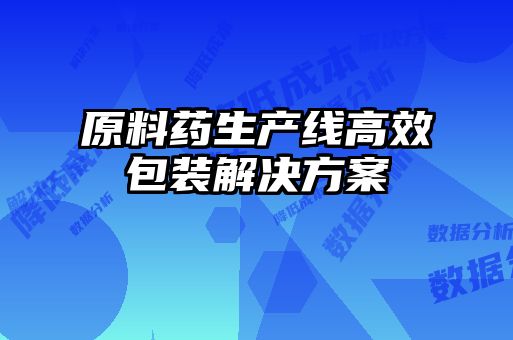 原料药生产线高效包装解决方案