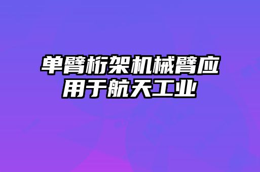 单臂桁架机械臂应用于航天工业