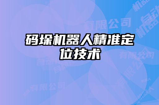 码垛机器人精准定位技术