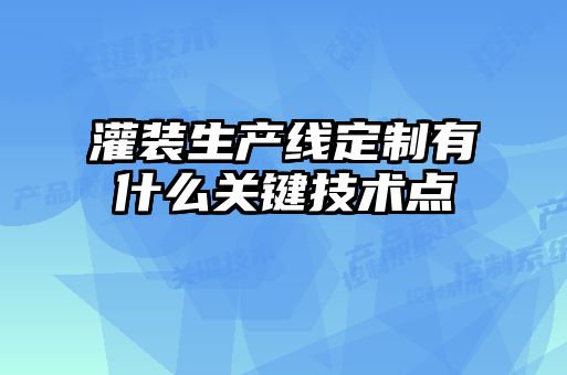 灌装生产线定制有什么关键技术点