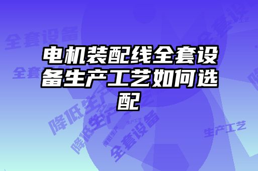 电机装配线全套设备生产工艺如何选配