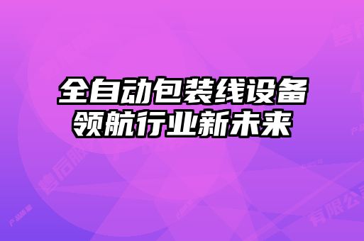 全自动包装线设备领航行业新未来