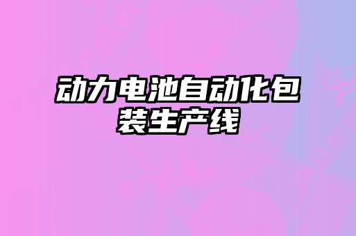 动力电池自动化包装生产线