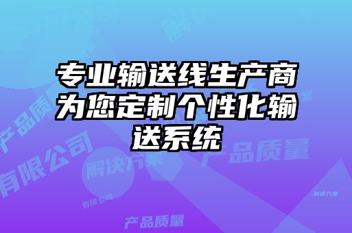 专业输送线生产商为您定制个性化输送系统