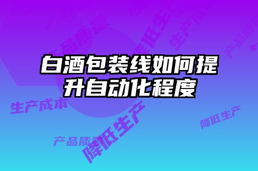 白酒包装线如何提升自动化程度