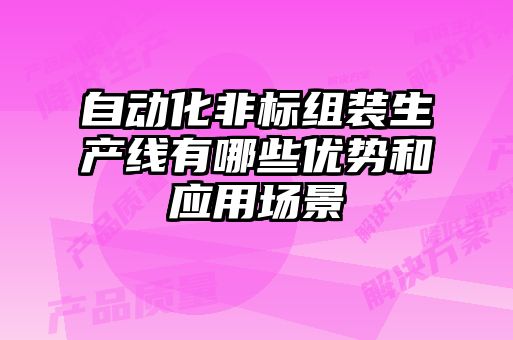 自动化非标组装生产线有哪些优势和应用场景