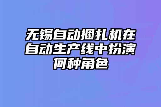 无锡自动捆扎机在自动生产线中扮演何种角色