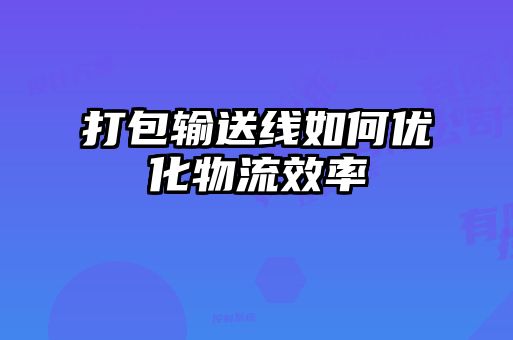 打包输送线如何优化物流效率