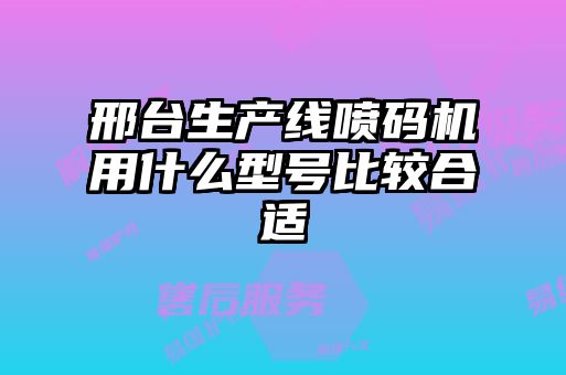 邢台生产线喷码机用什么型号比较合适