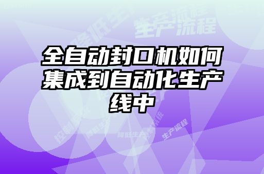 全自动封口机如何集成到自动化生产线中