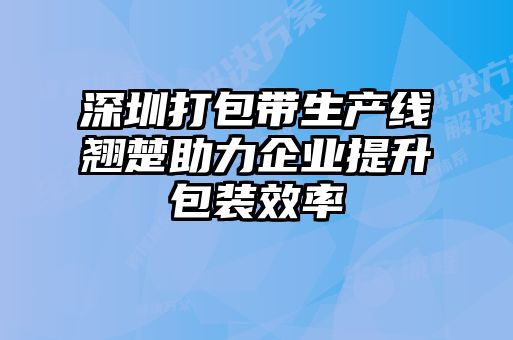 深圳打包带生产线翘楚助力企业提升包装效率