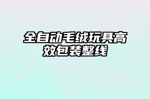 全自动毛绒玩具高效包装整线