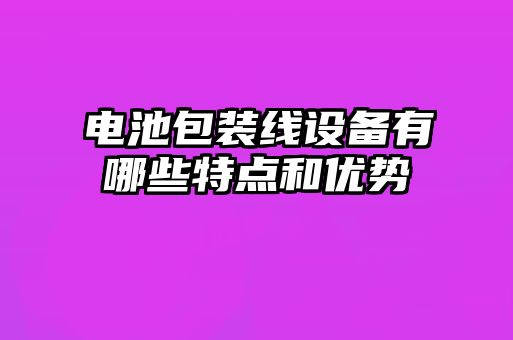 电池包装线设备有哪些特点和优势