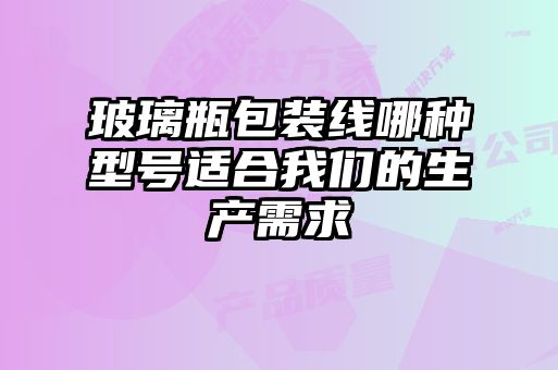 玻璃瓶包装线哪种型号适合我们的生产需求