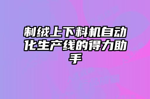 制绒上下料机自动化生产线的得力助手