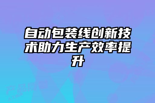 自动包装线创新技术助力生产效率提升