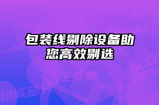 包装线剔除设备助您高效剔选