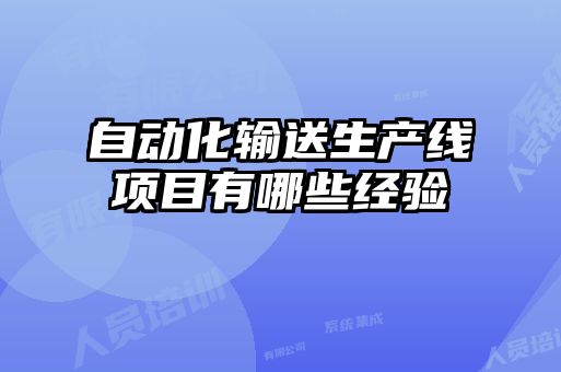 自动化输送生产线项目有哪些经验