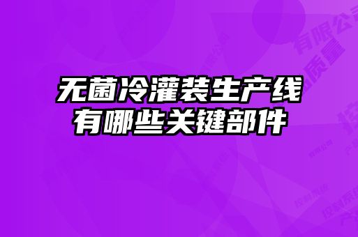 无菌冷灌装生产线有哪些关键部件
