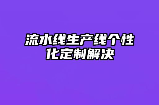 流水线生产线个性化定制解决