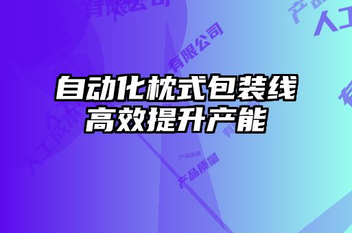 自动化枕式包装线高效提升产能
