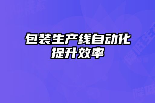 包装生产线自动化提升效率