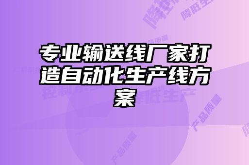 专业输送线厂家打造自动化生产线方案