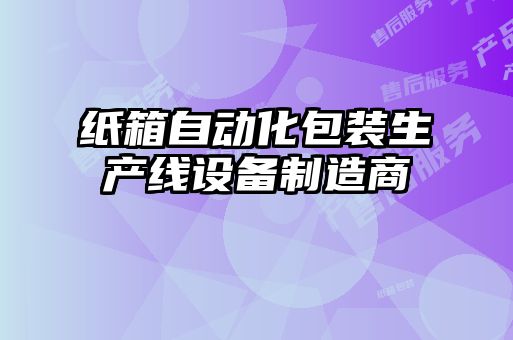纸箱自动化包装生产线设备制造商