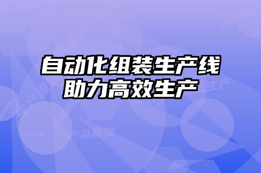 自动化组装生产线助力高效生产