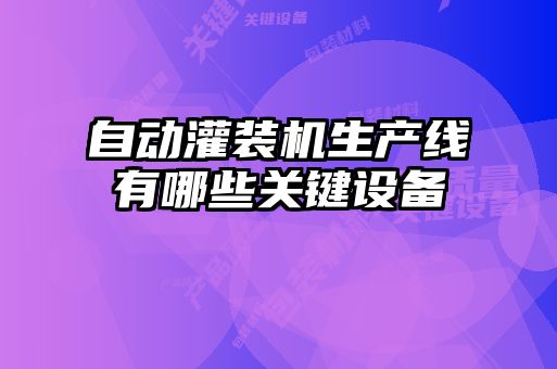 自动灌装机生产线有哪些关键设备