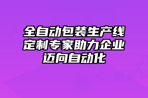全自动包装生产线定制专家助力企业迈向自动化