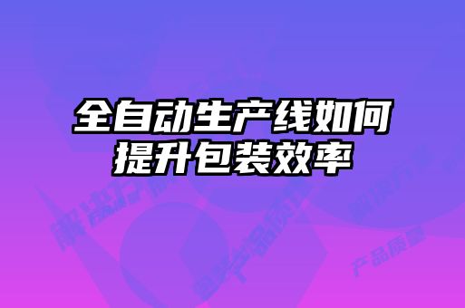 全自动生产线如何提升包装效率