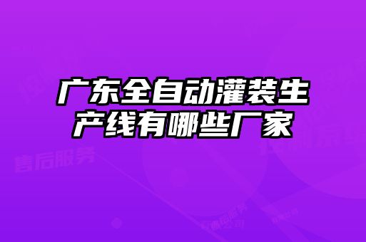 广东全自动灌装生产线有哪些厂家